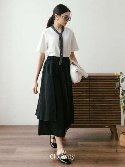 Avena Double Layer Pants - Black