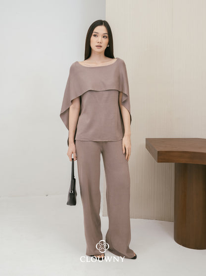 Viona Cape Knit Set - Beige