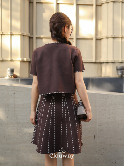 Girona Stitches Knit Set - Coffee