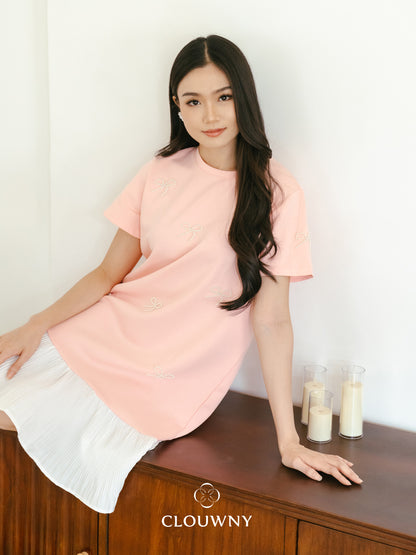 Dania Bow Dress - Pink