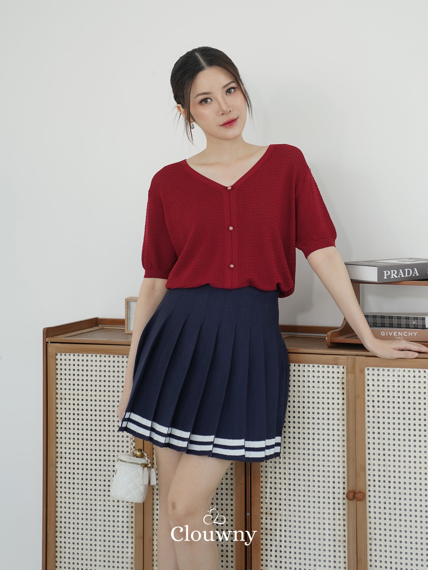 Vianey Knit Top - Maroon