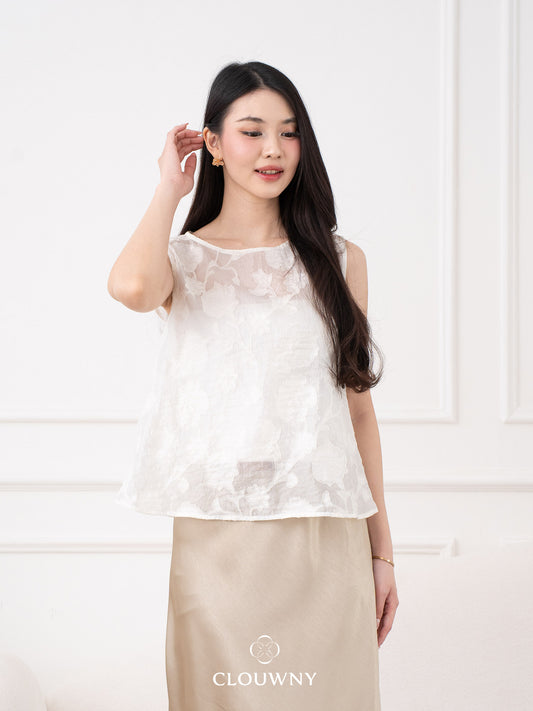 Asoka Embroidery Lace Top - Broken White