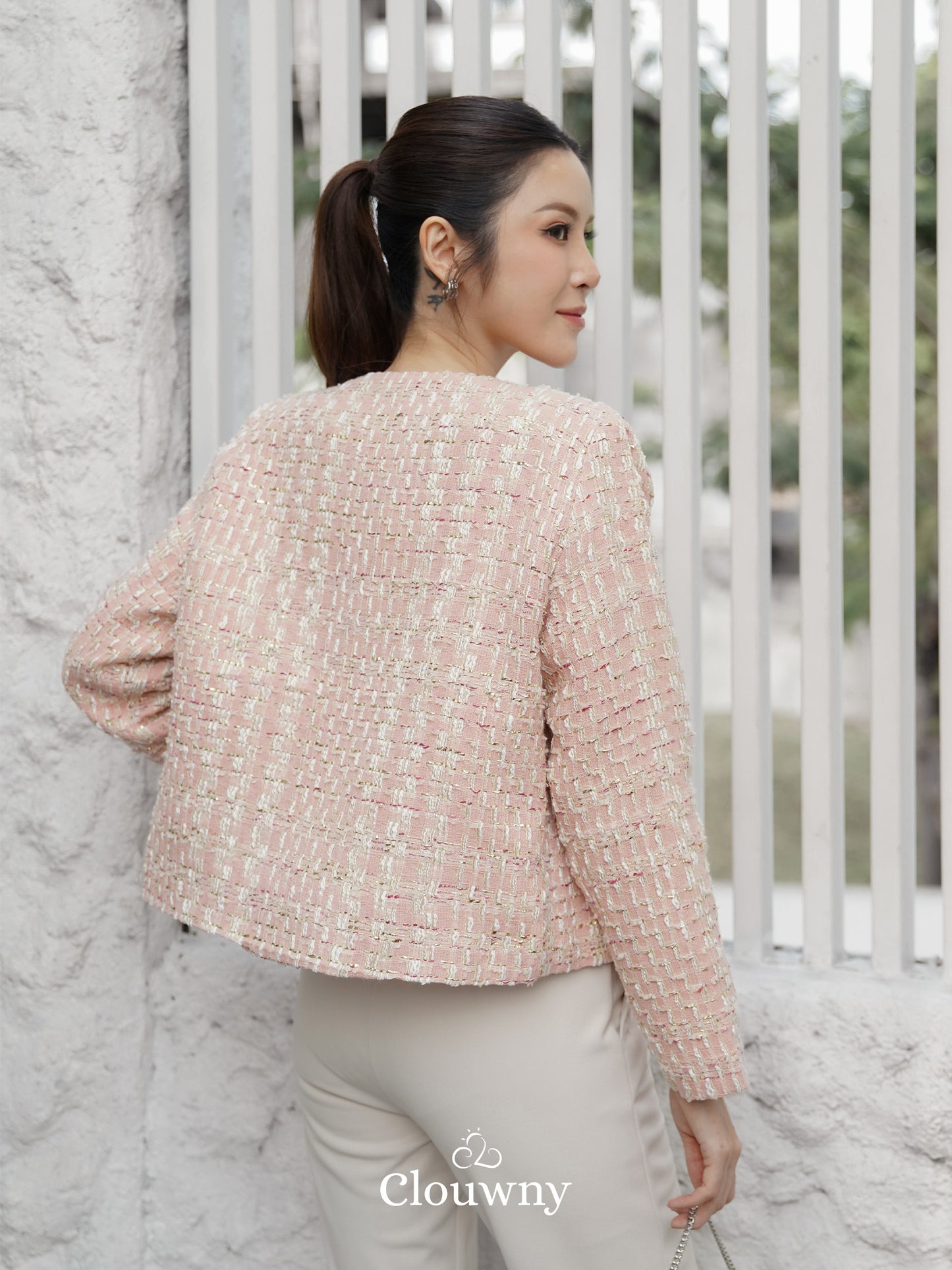 Geya Tweed Blazer - Pink