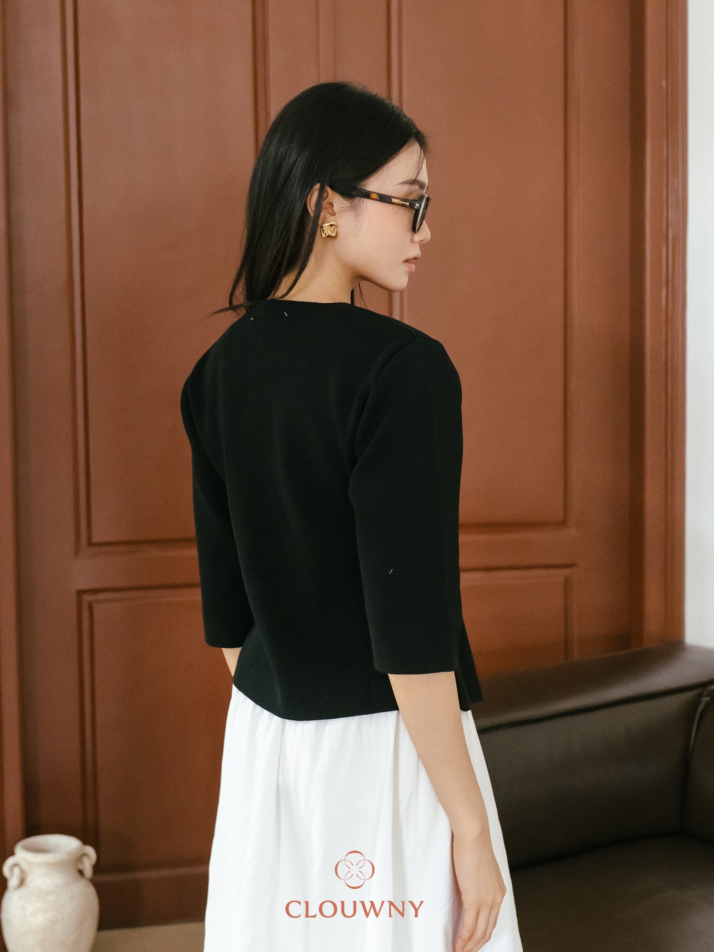 Helios Midisleeve Top - Black