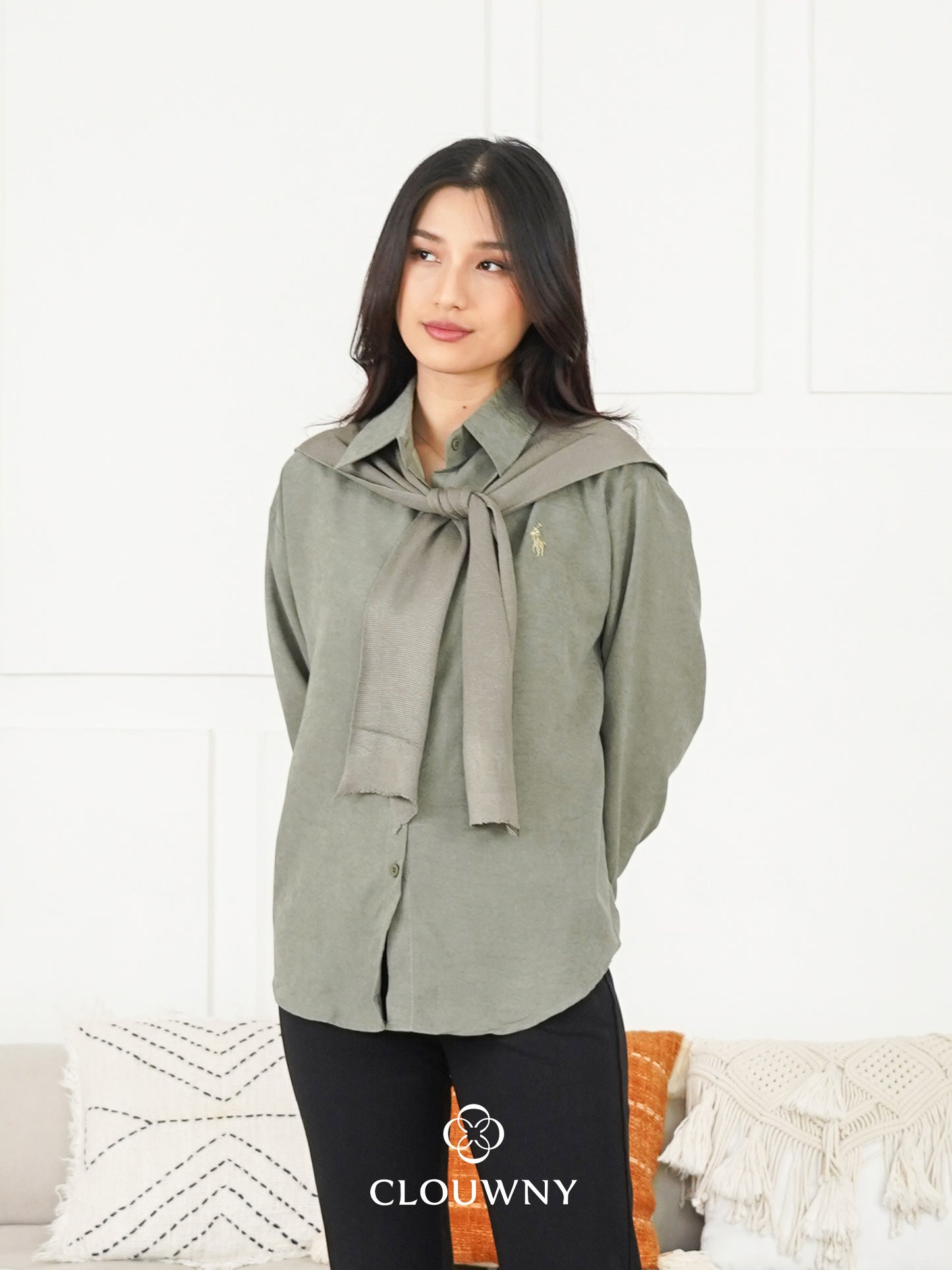Cameron Scarf Shirt - Green