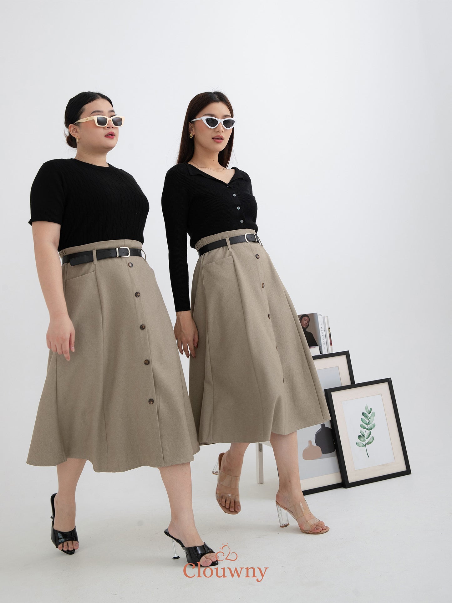 Carol Belt Skirt - Khaki