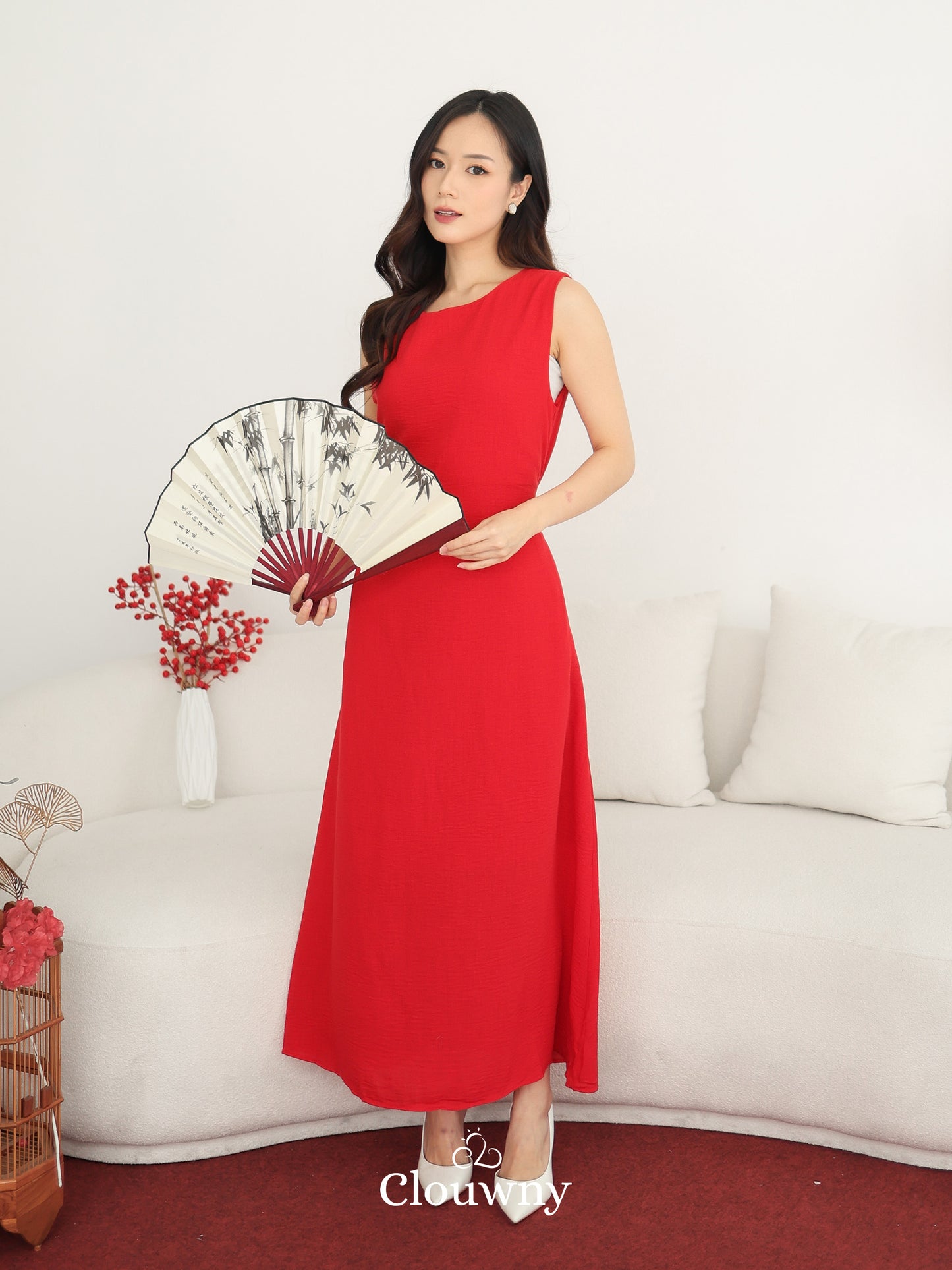 Barla Loose Dress - Red