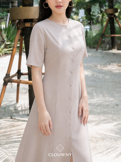 Mirsya Button Dress - Khaki