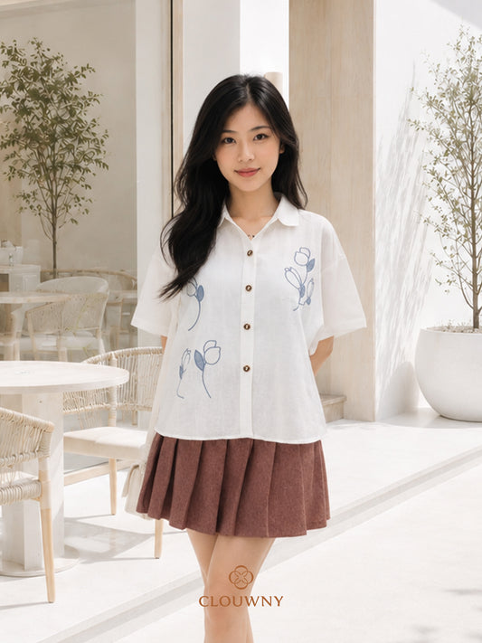 Carson Collar Shirt - White