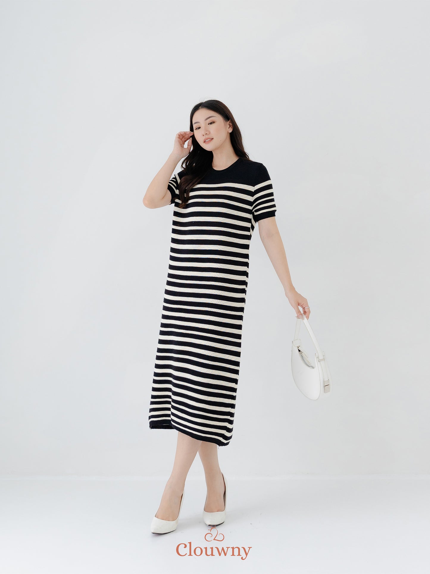 Mona Stripes Dress - Black