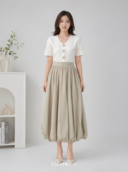Elowen Ballon Skirt - Cream