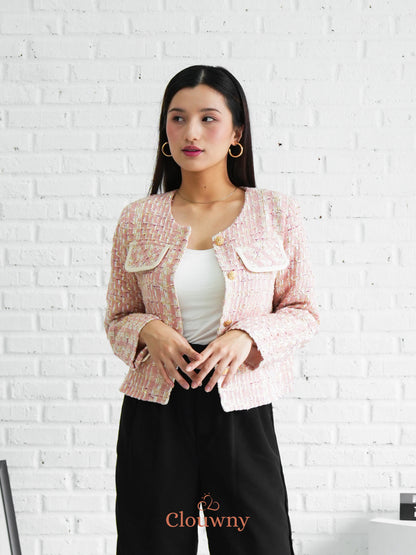 Geya Tweed Blazer - Pink