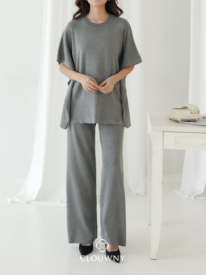 Joel Batwing Knit Set - Grey
