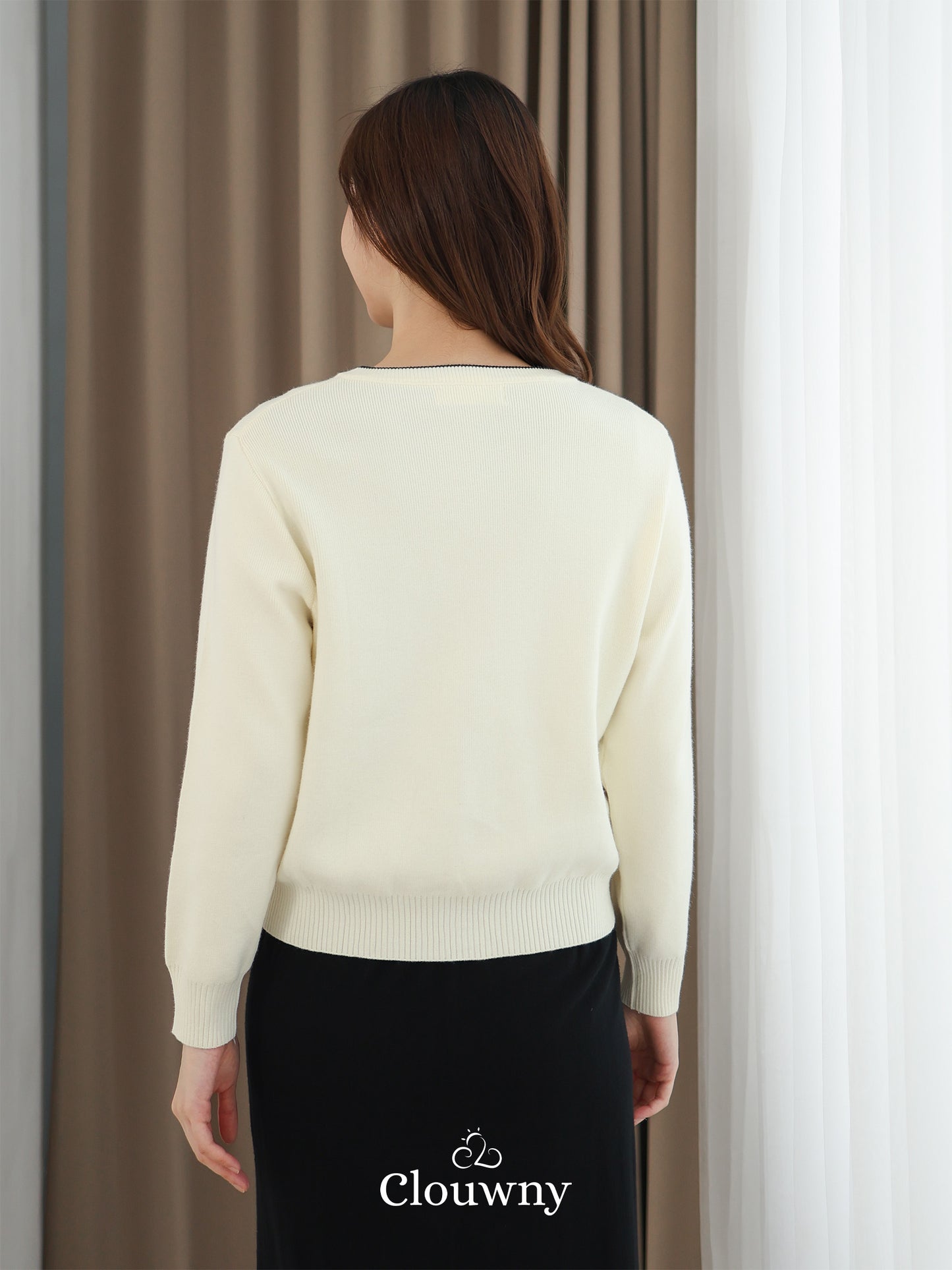 Fedora Button Knit Cardigan - Cream