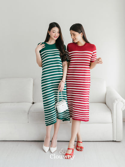 Mona Stripes Dress - Green