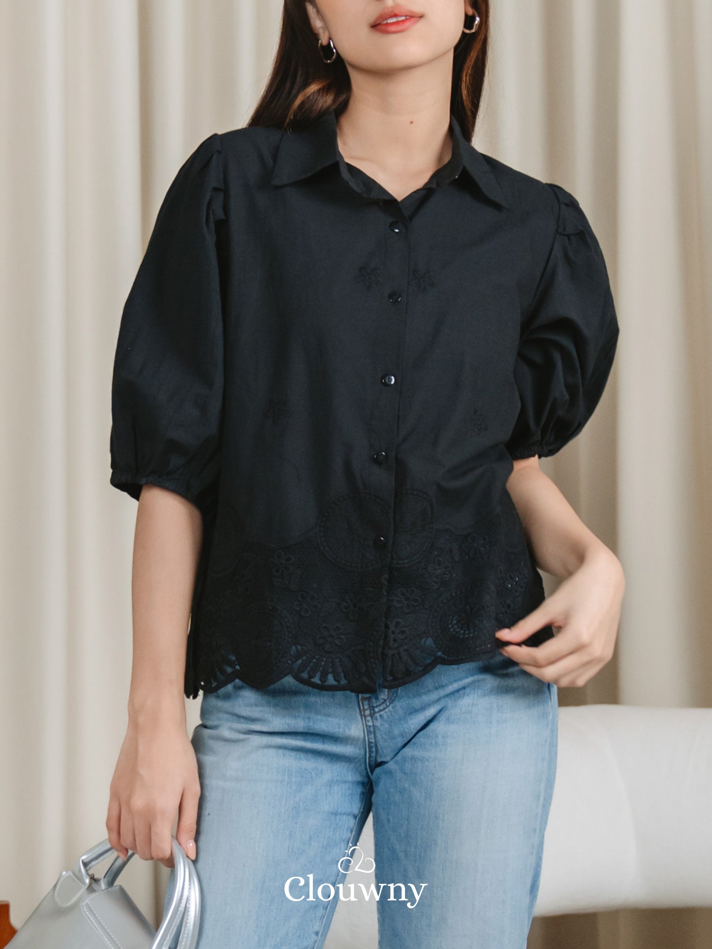 Minar Cotton Shirt - Black