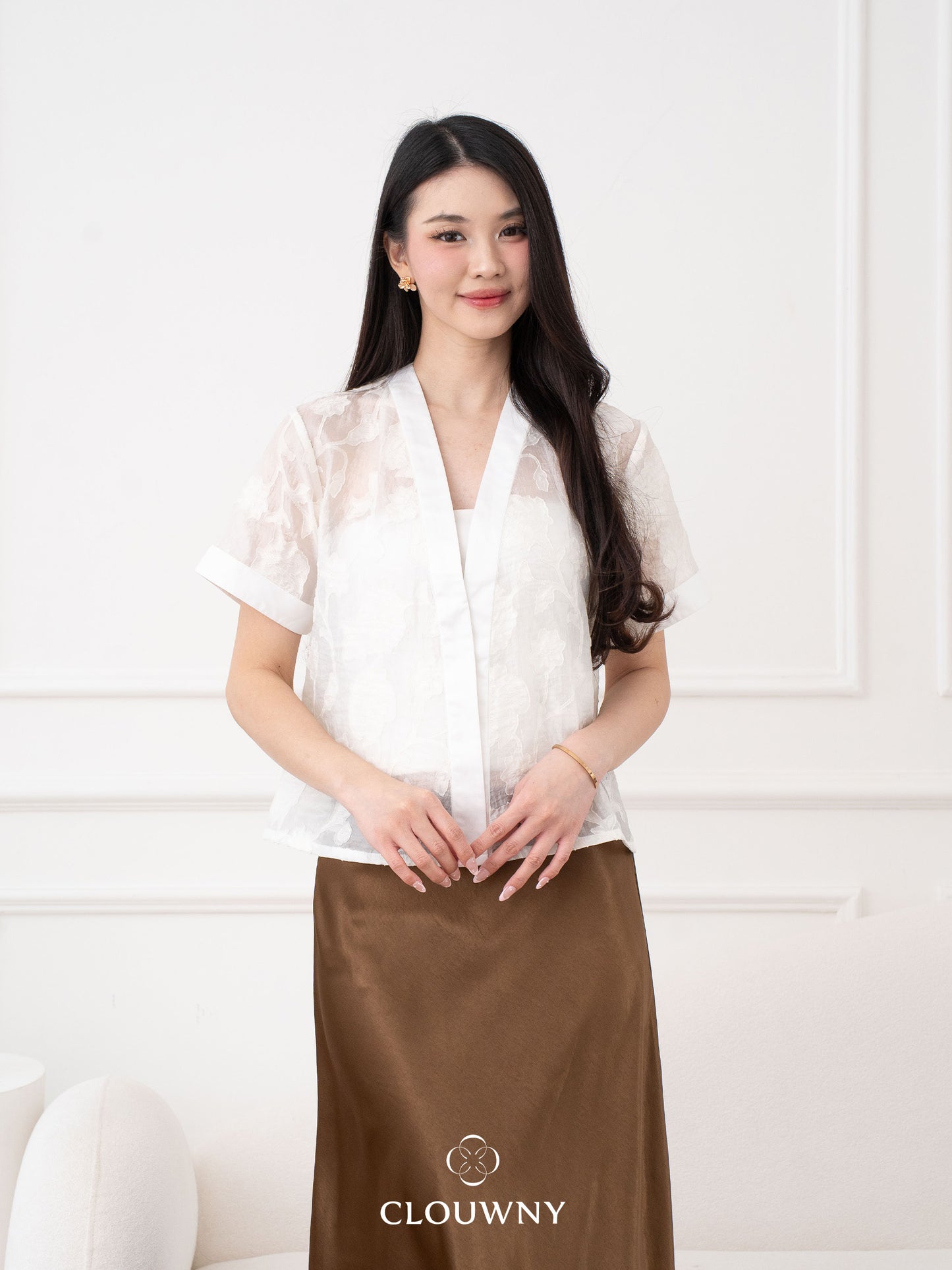 Carisa Embroidery Lace Blouse - Broken White