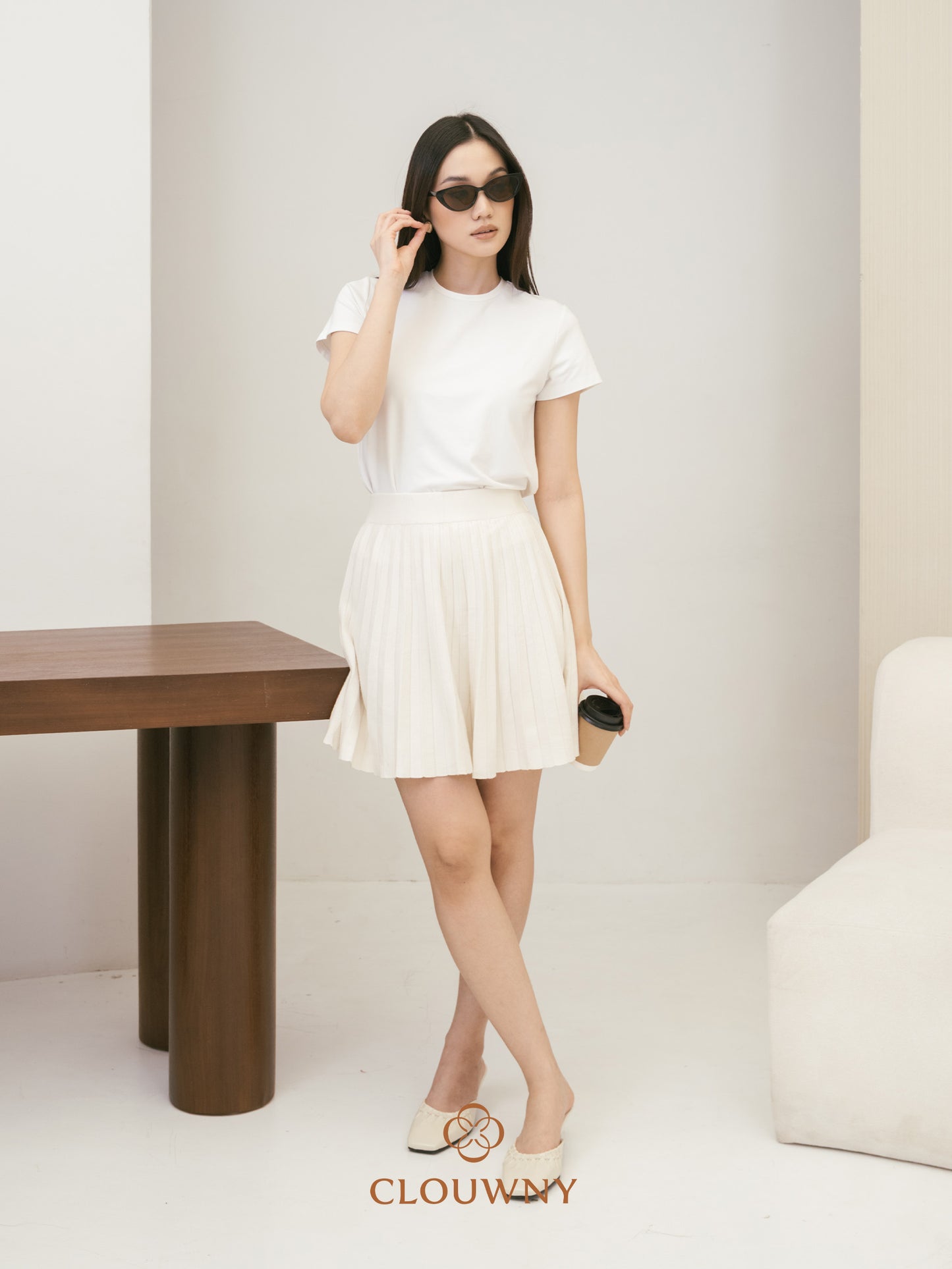 Diva Knit Skirt - Broken White