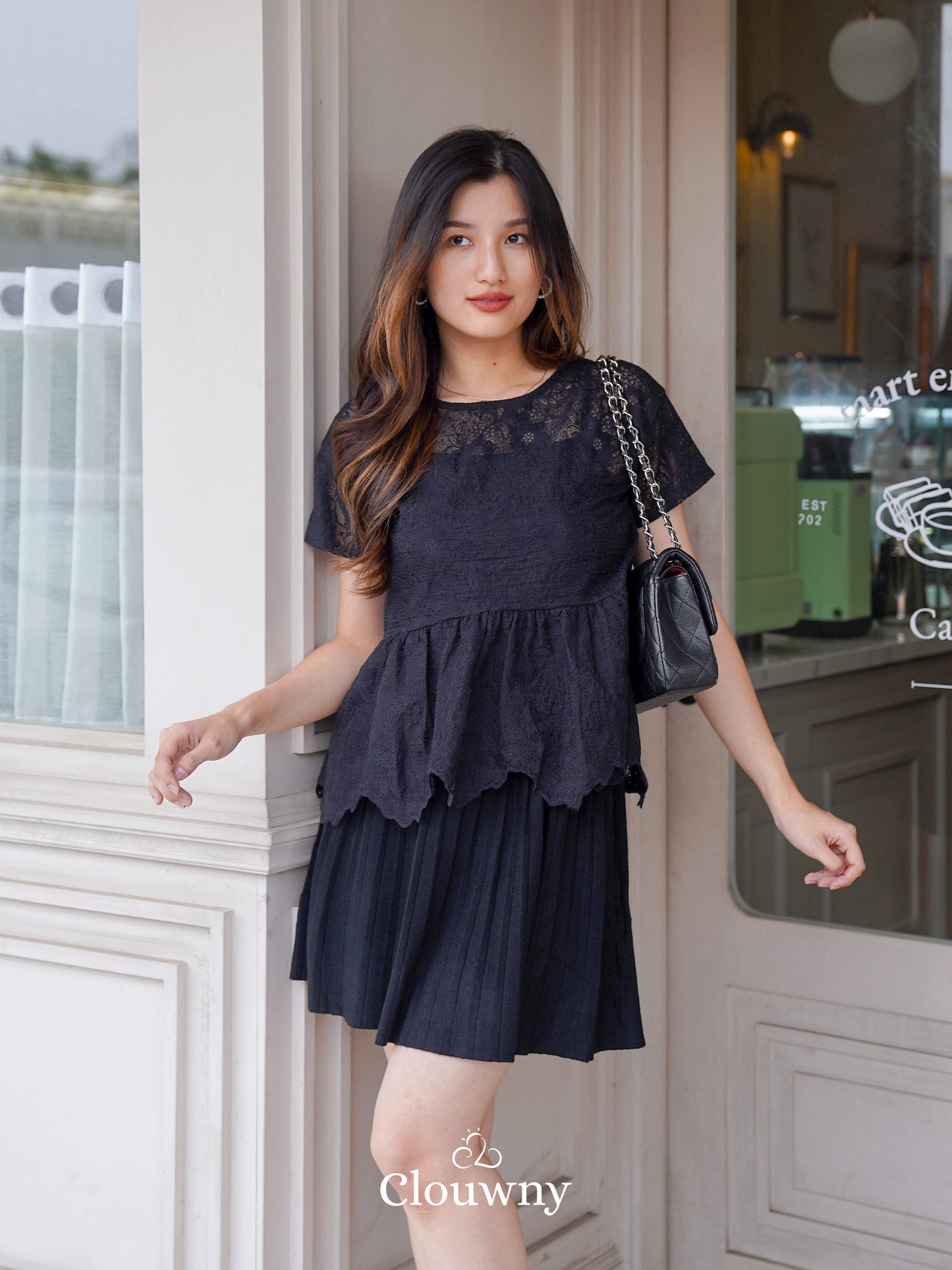 Elsya Lace Blouse - Black