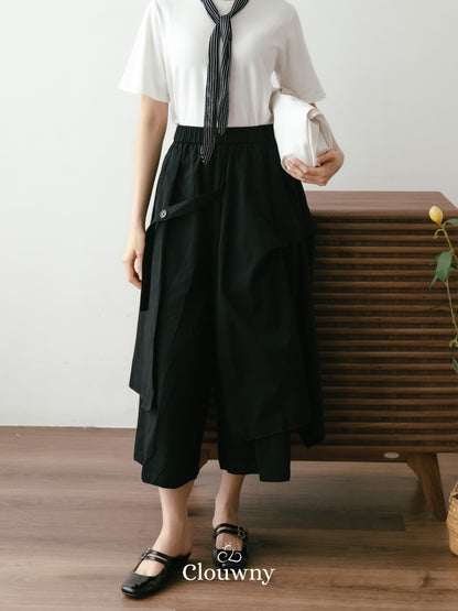 Avena Double Layer Pants - Black