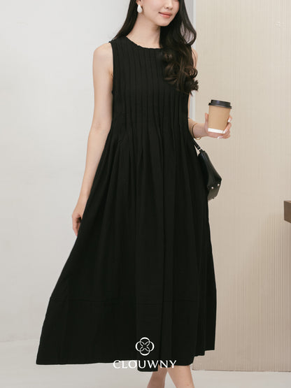 Siena Linen Maxi Dress - Black