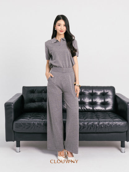 Bethani Collar Knit Set - Grey