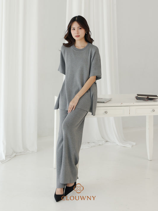 Joel Batwing Knit Set - Grey