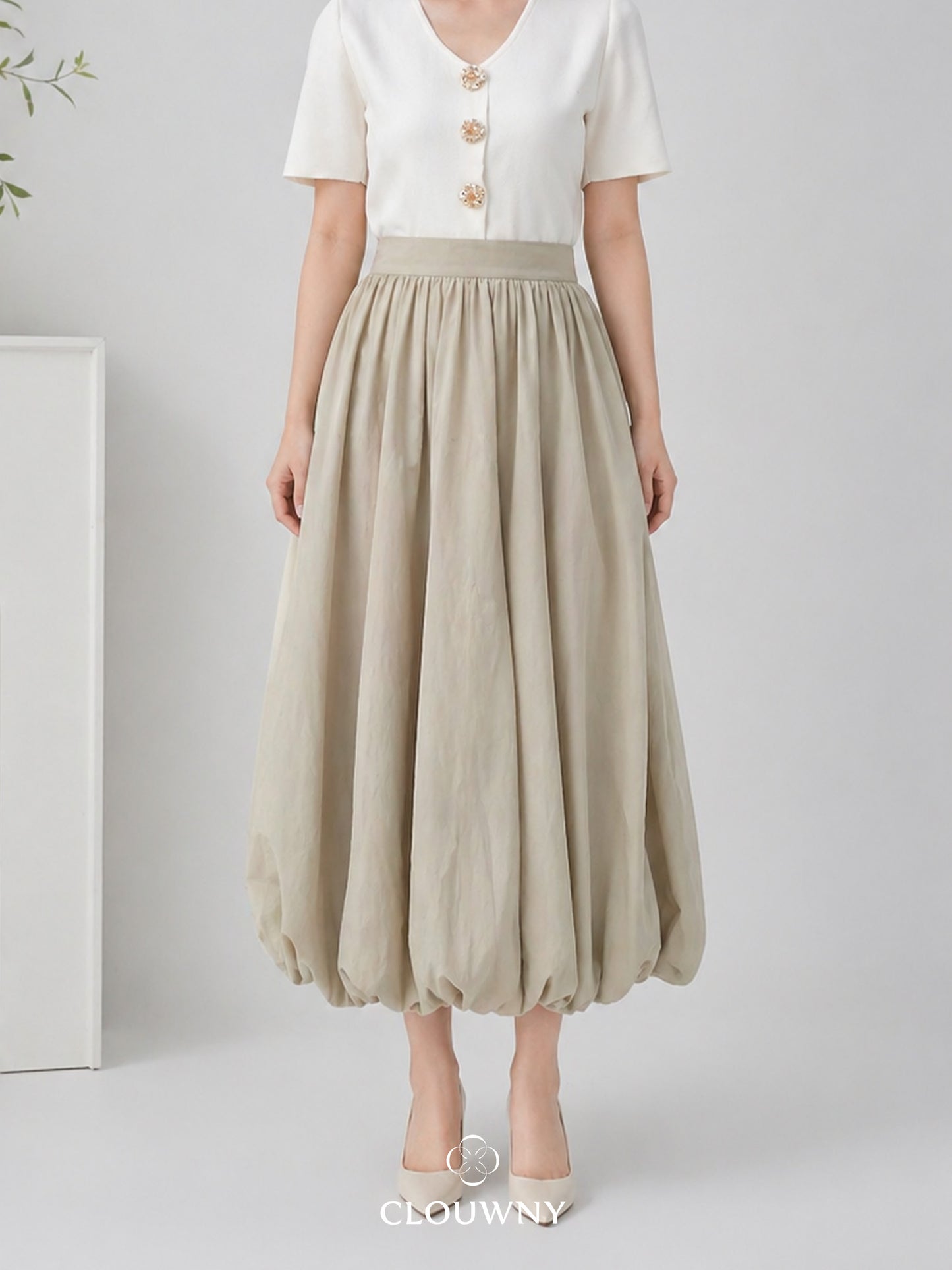 Elowen Ballon Skirt - Cream