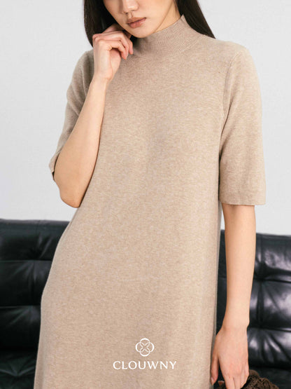 Mirage Turtle Knit Dress - Khaki