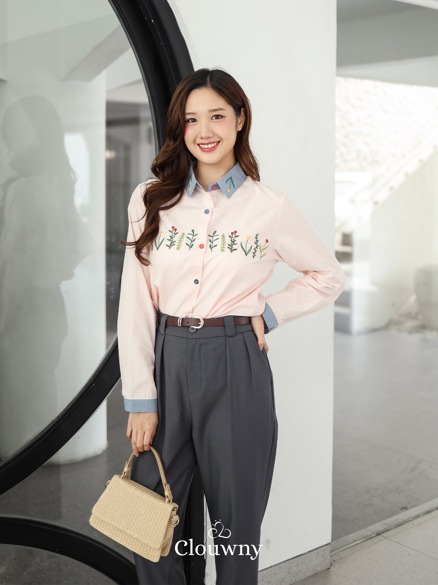 Lavena Button Shirt - Pink