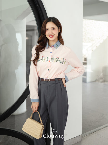 Lavena Button Shirt - Pink