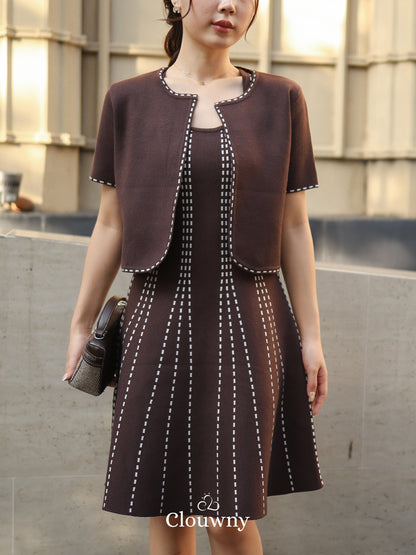 Girona Stitches Knit Set - Coffee