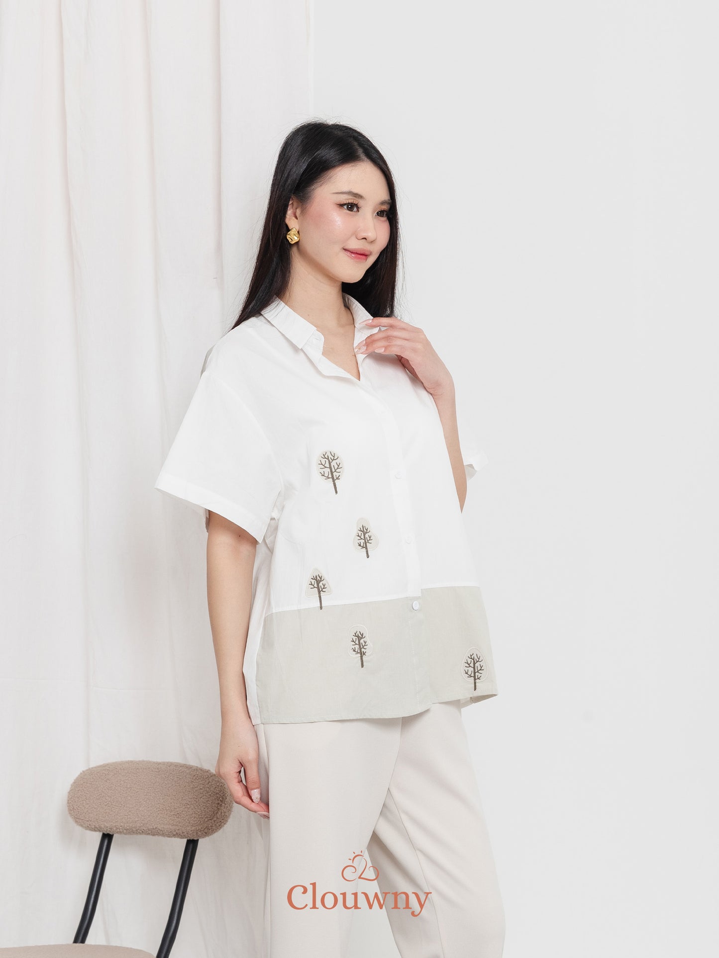 Yolka Cotton Shirt - White