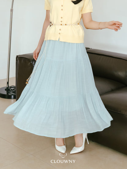 Summer Maxi Linen Skirt - Mint