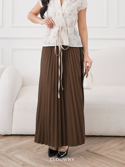 Aretha Pleated Skirt - Coffee