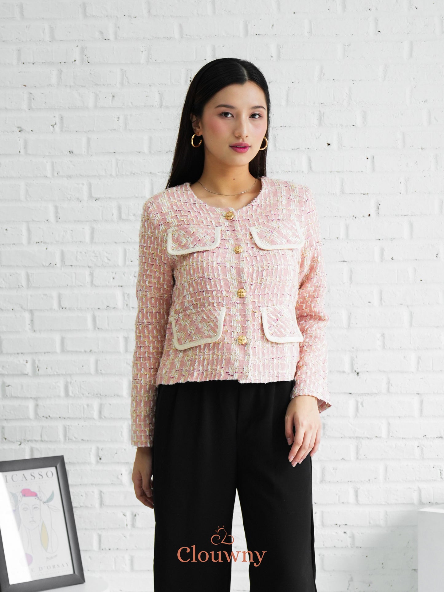 Geya Tweed Blazer - Pink