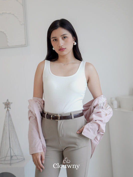 Essential Tanktop Bra Wide Strap - White