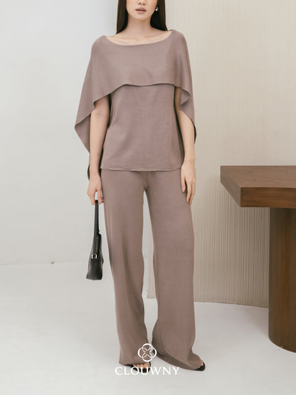 Viona Cape Knit Set - Beige