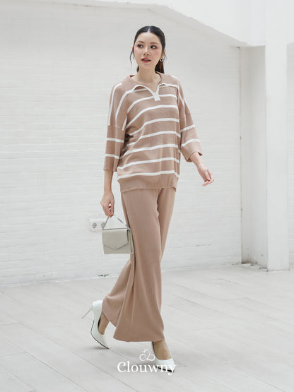 Natasya Stripes Set - Khaki