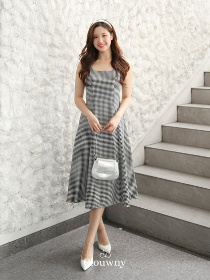 Callaia Houndstooth Dress - Black