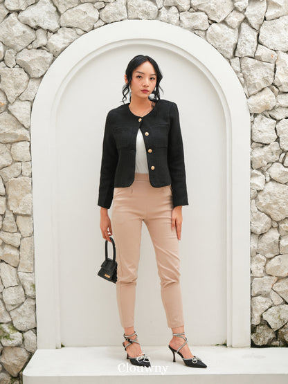 Davia Tweed Blazer - Black