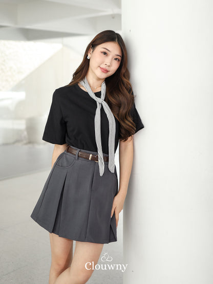 Lucas Scarf Knit Top - Black