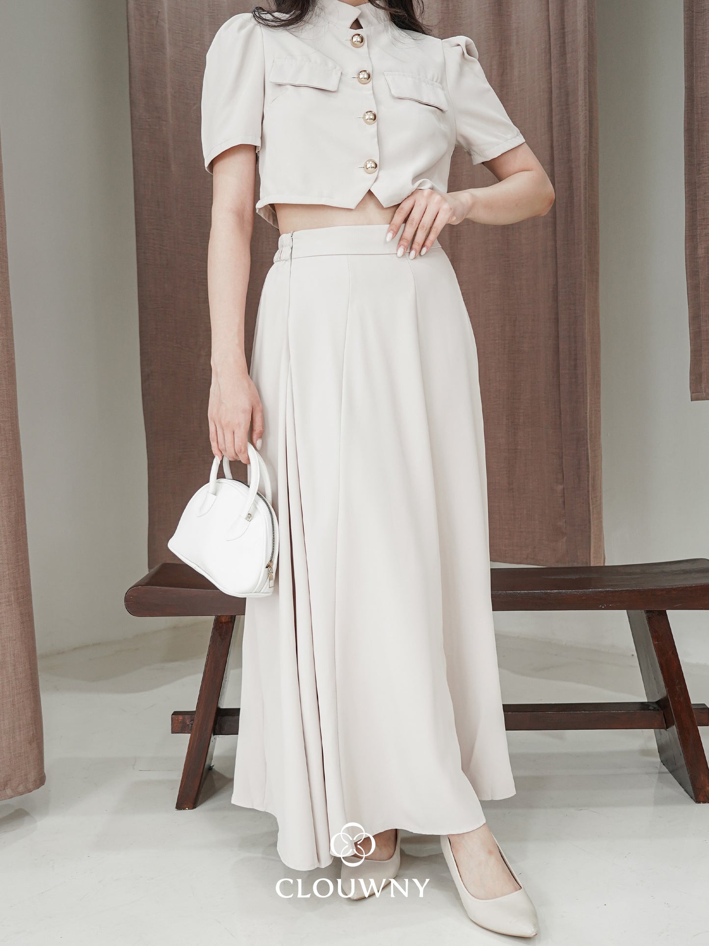 Damas Button Set - Cream