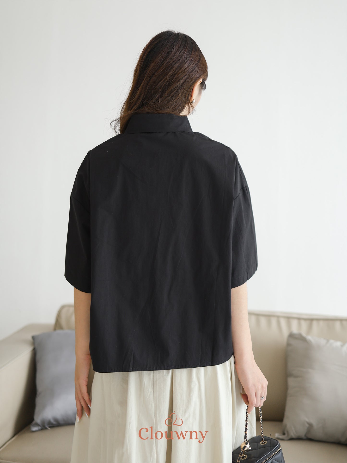 Friends Cotton Shirt - Black