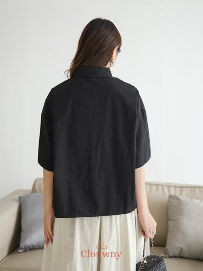 Friends Cotton Shirt - Black