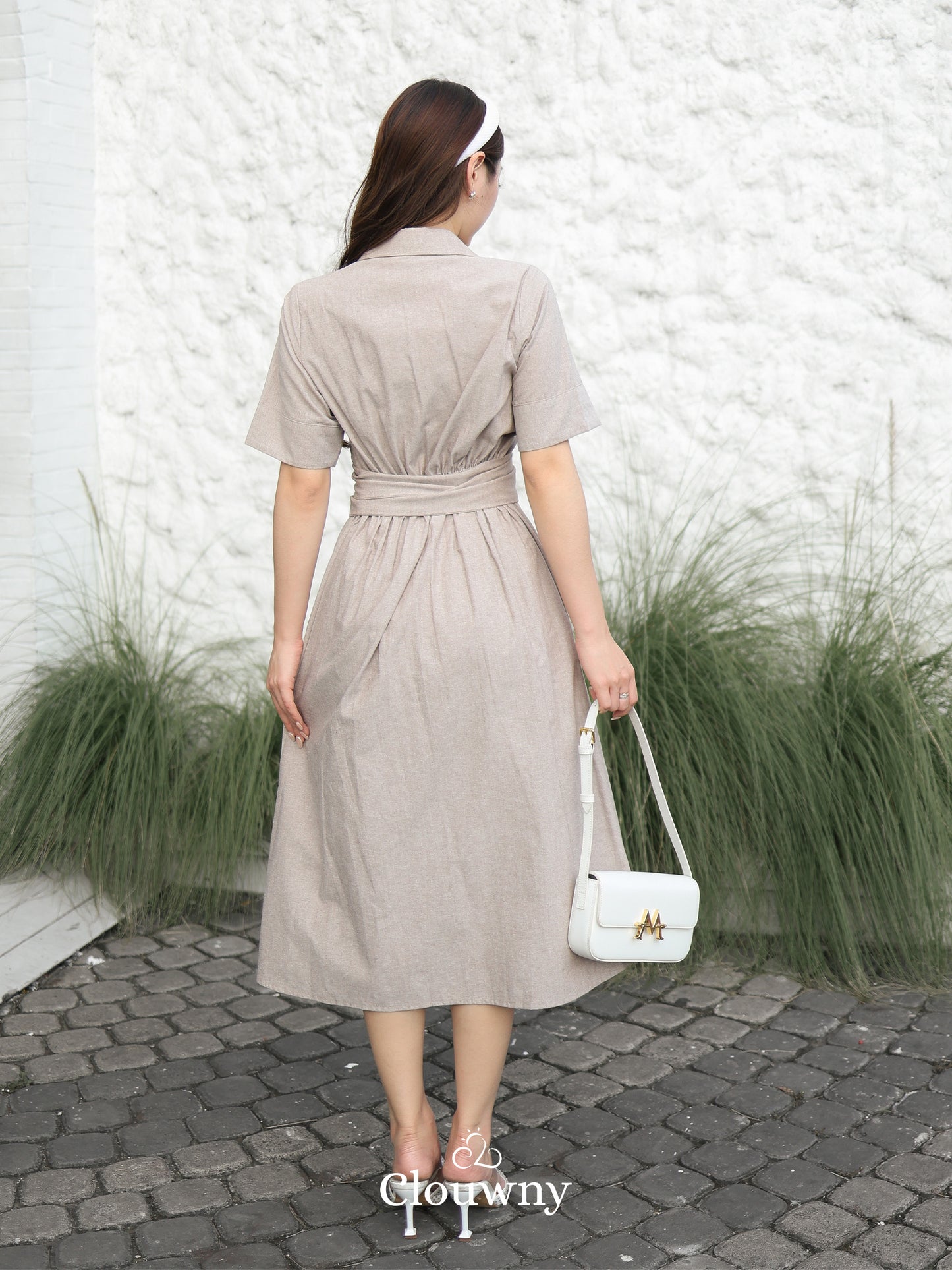 Standford Button Dress - Khaki