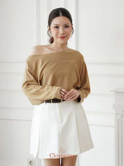 Beatrix Sabrina Knit Top - Khaki