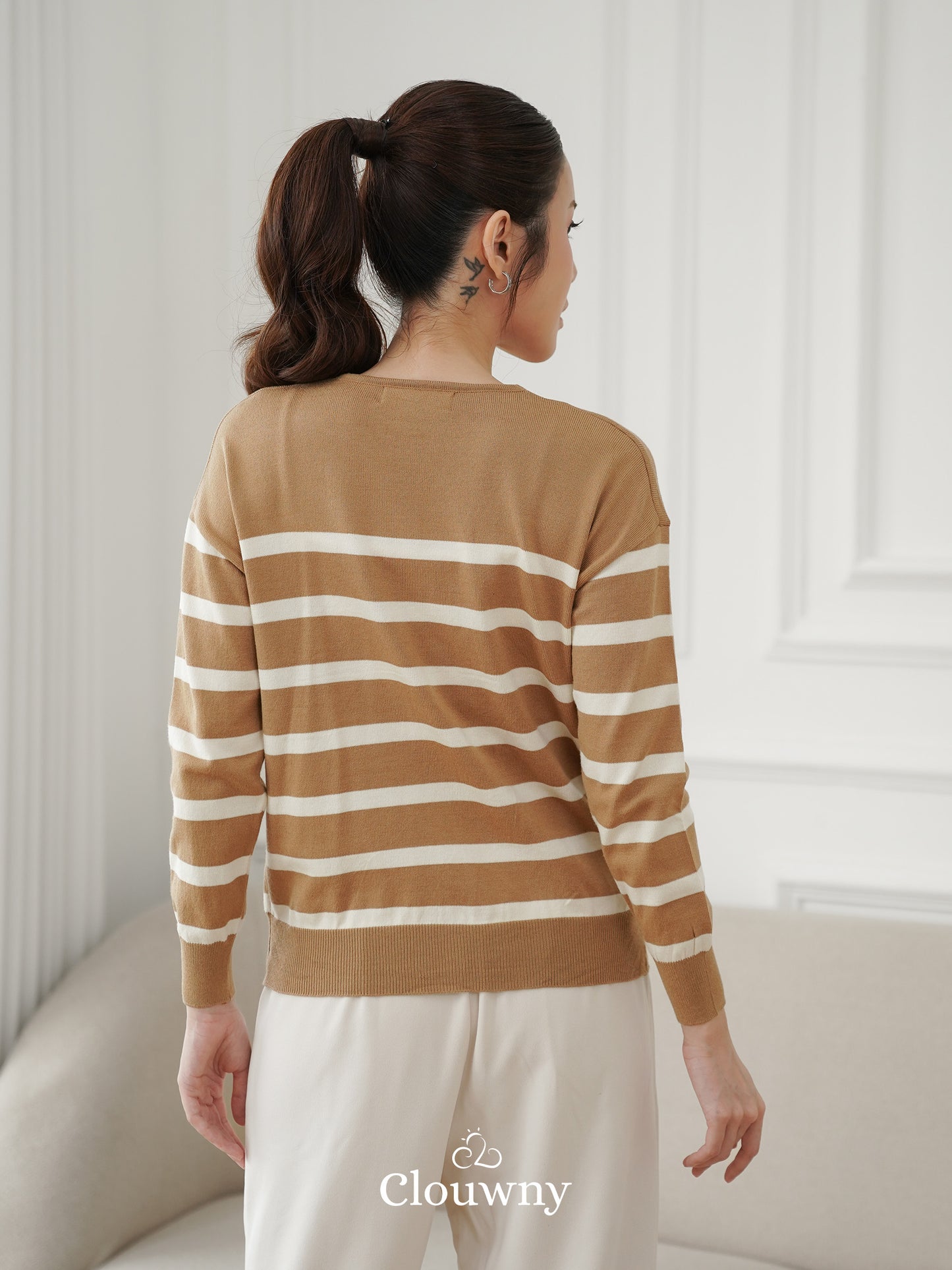 Verena Button Knit Top - Khaki