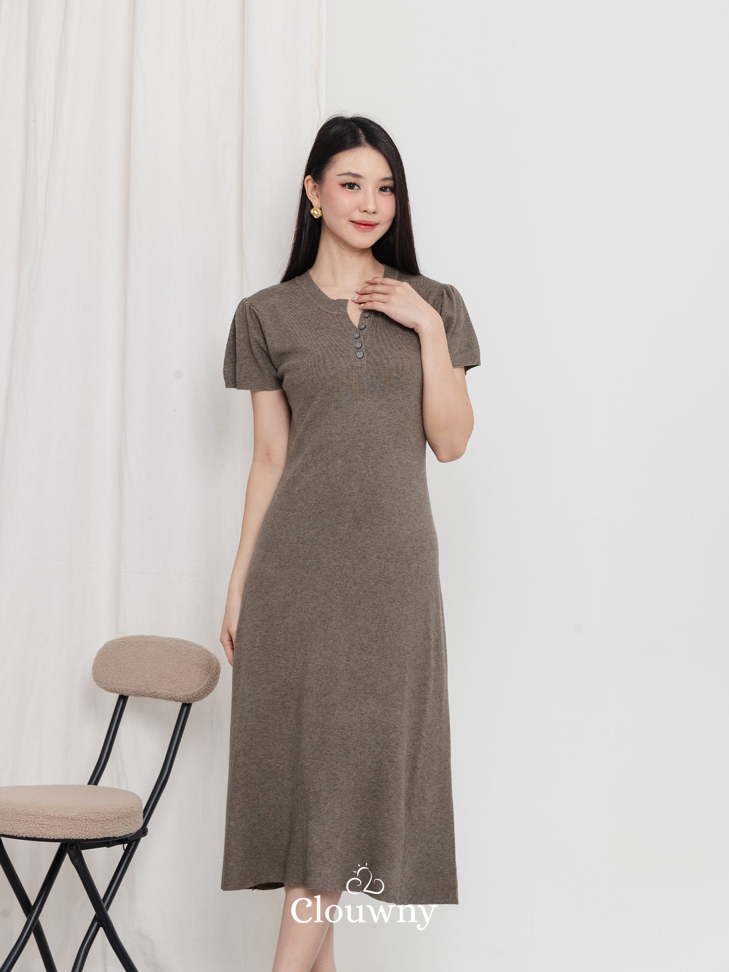 Konsta Knit Dress - Dark Beige