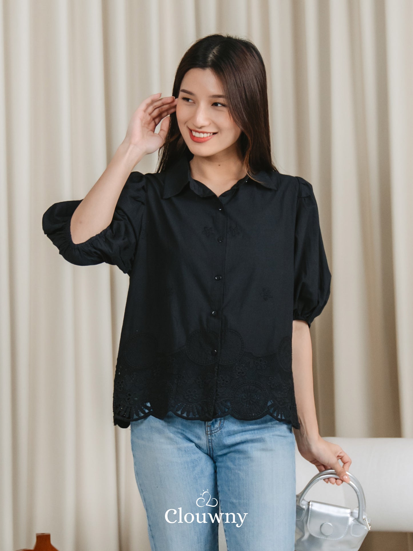 Minar Cotton Shirt - Black